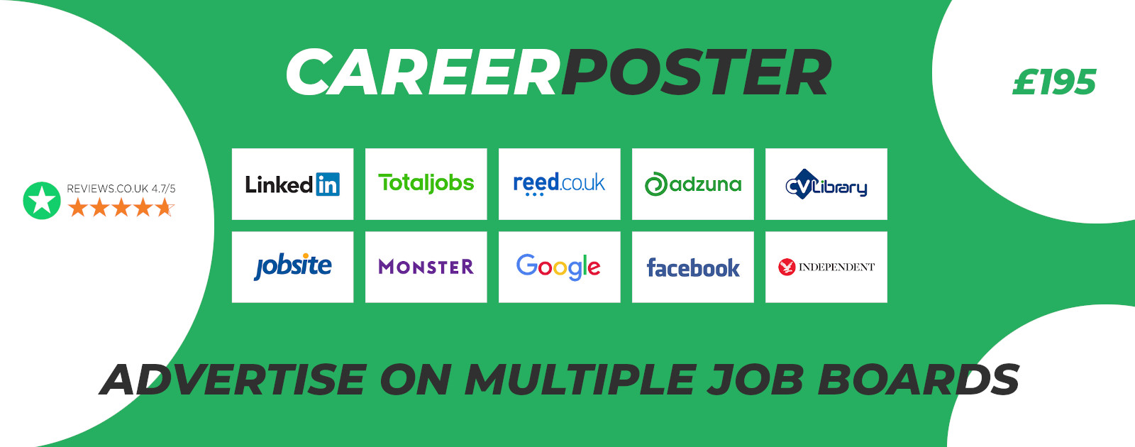 Career Poster Advertise on Multiple Job Boards from £145